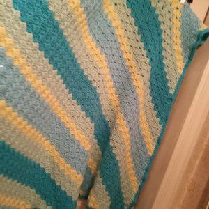 Handmade crocheted afghan Multi-color super soft and cozy brand new 32 x 44 inch